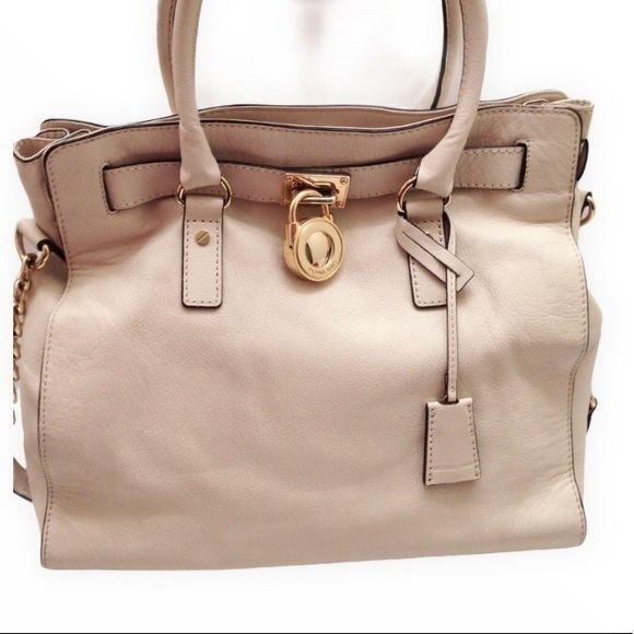 Michael Kors cream leather Hamilton tote bag